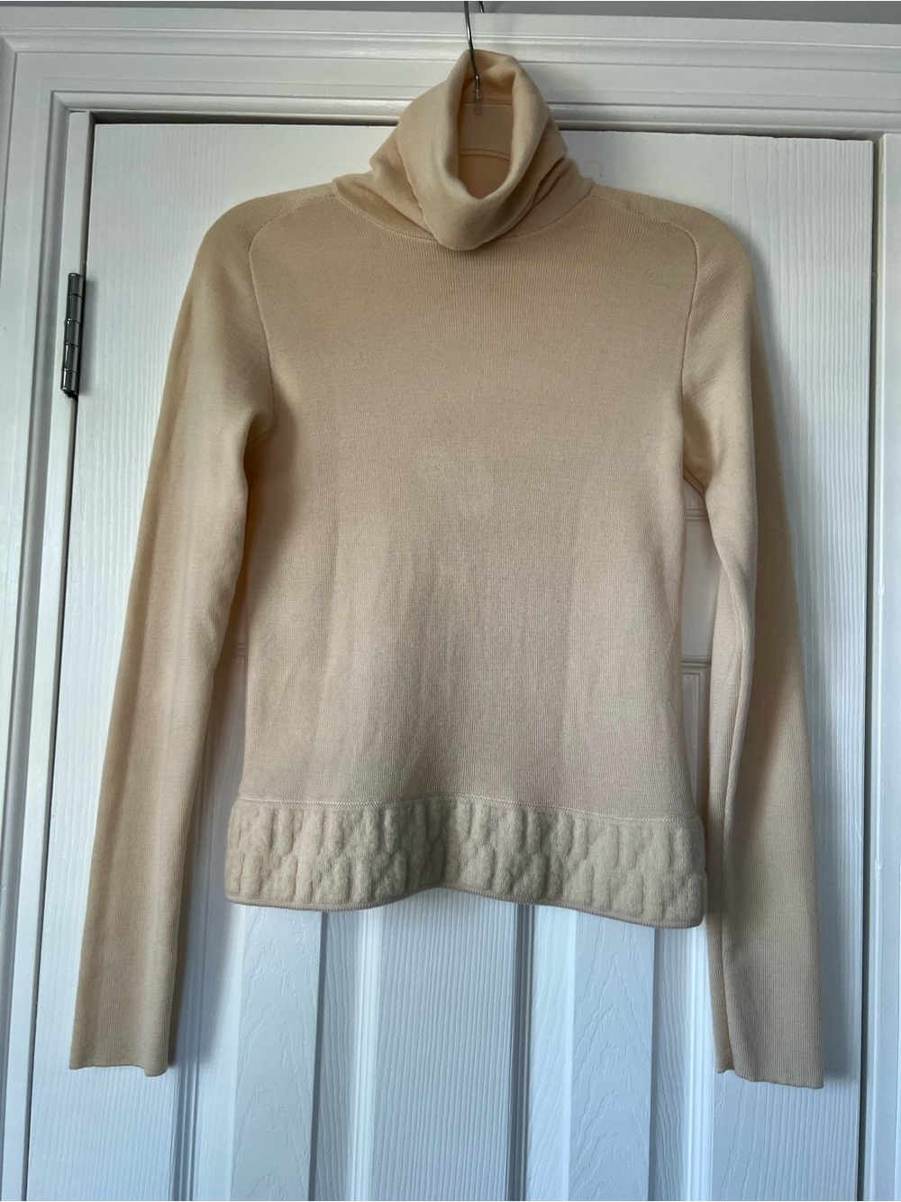Authentic Fendi Maglia Virgin Wool Turtleneck with Tonal FF Mirror Trim, M